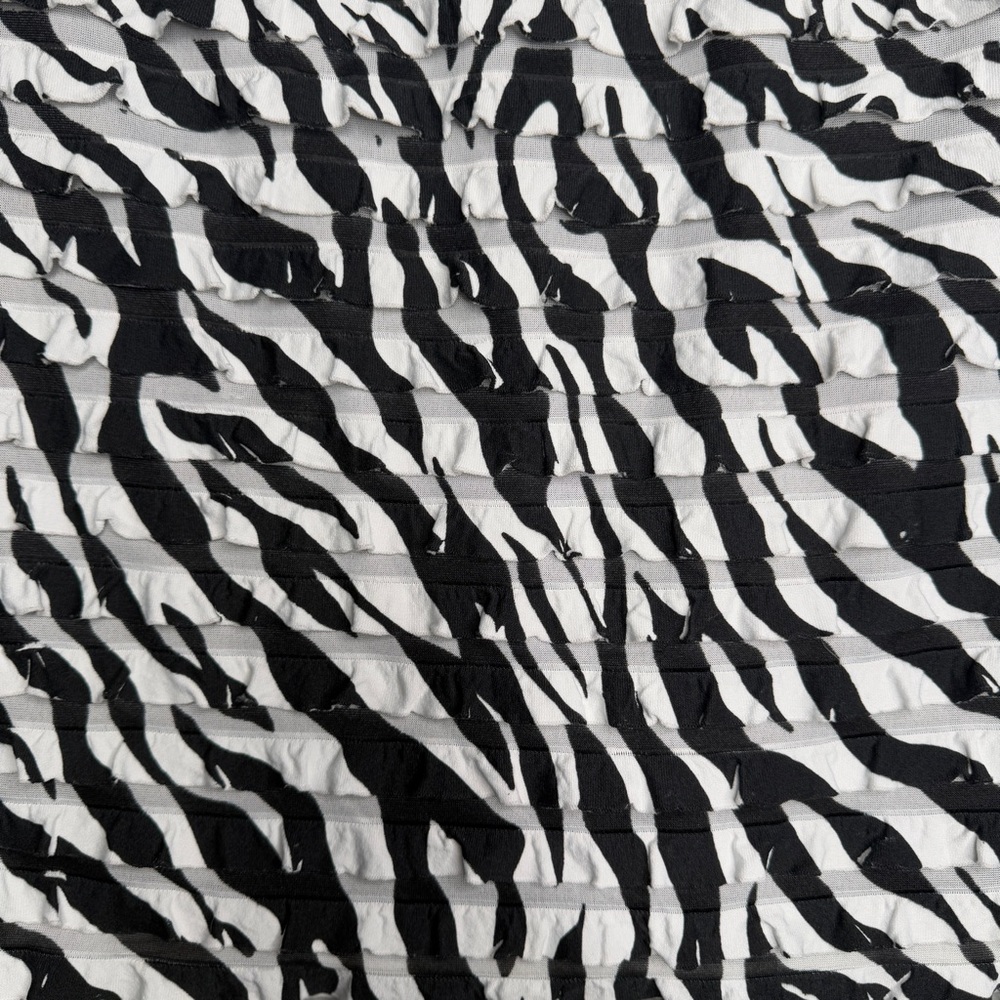 L8teR zebra print mini skirt black white ruched textured size M Y2K going out - Picture 4 of 7